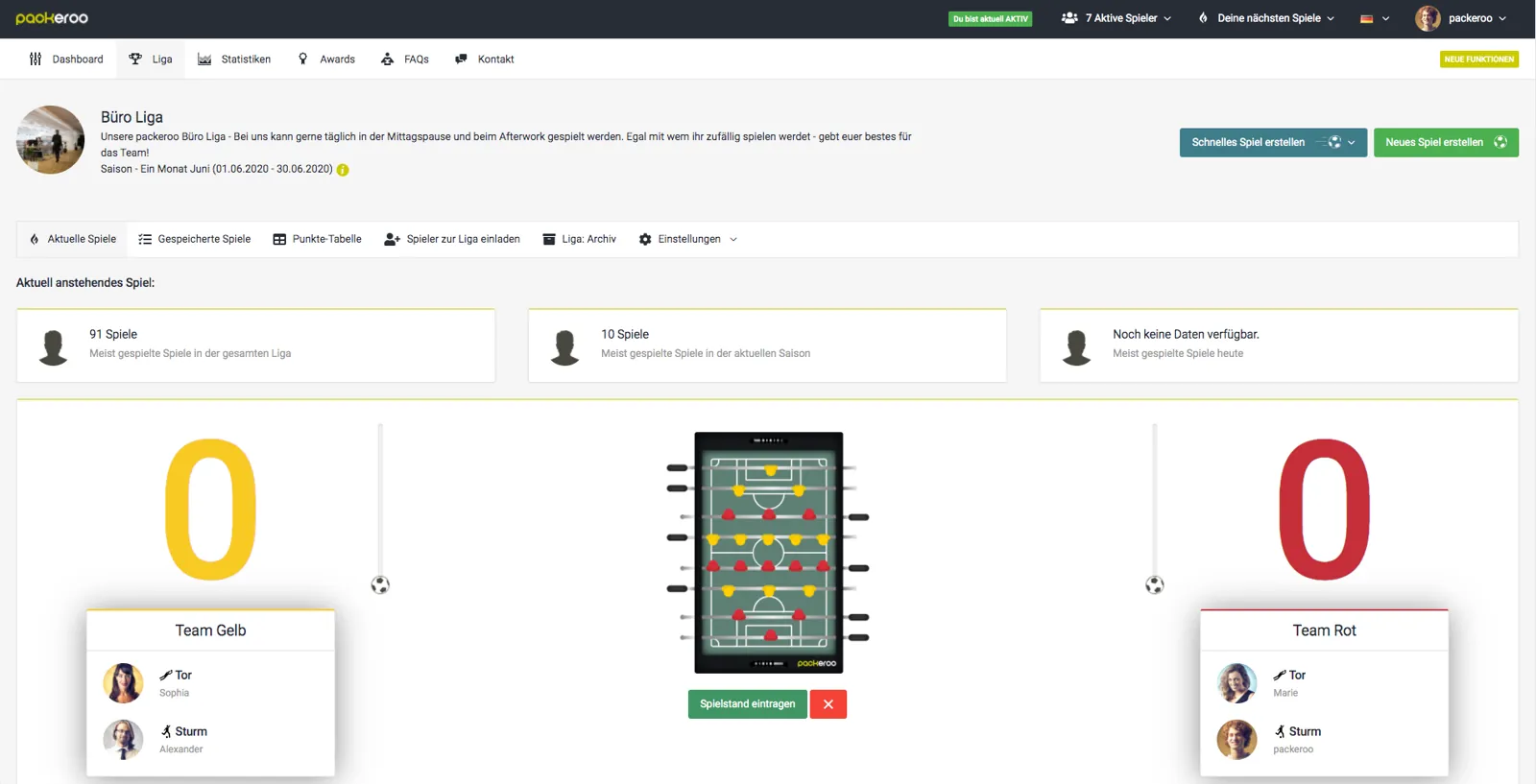 Spielergebnisse komfortabel verwalten