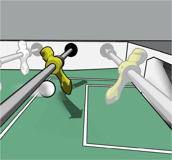 Der Ball prallt von der Zweierreihe in die eigene Hälfte